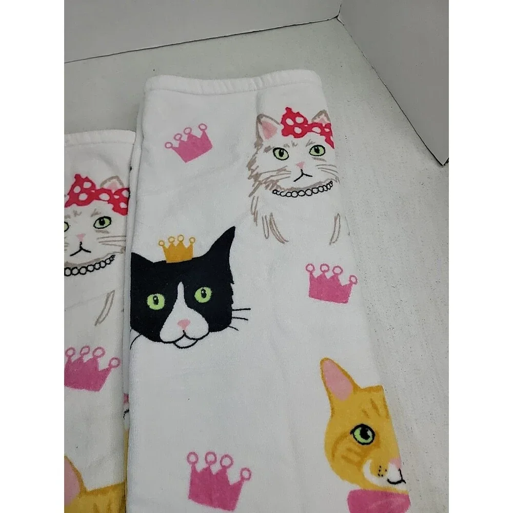 Kassafina Spoiled Cats Live Here Set Of 2 Plush Big Bath Towels